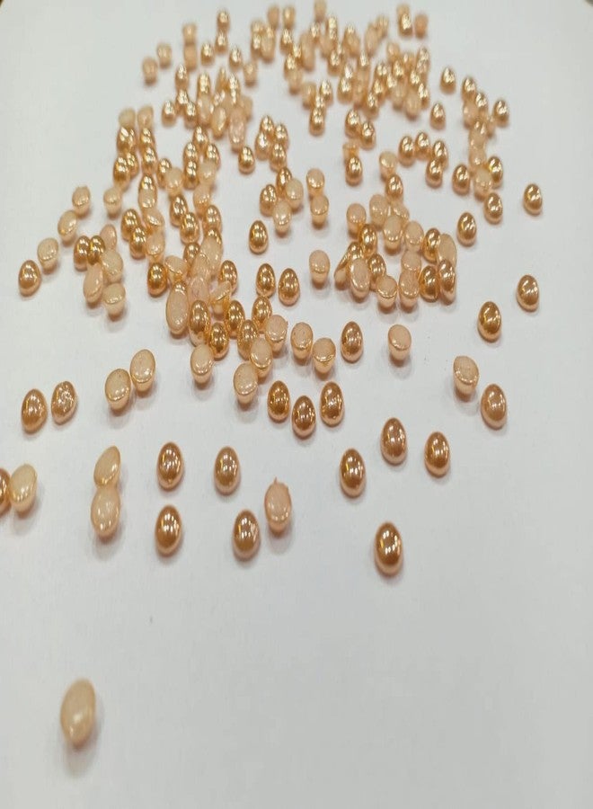 Unikart Rose Gold Half Cut Beads Flat Back Stone Moti for Jewellery Making, Craft, Decoration, Aari/Maggam Embroidery Blouse Work Pack of 4500pcs (Size - 5mm) with Fabric Glue - Image 2